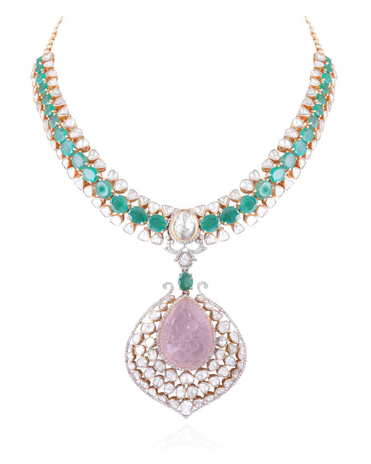 VALENICA BLUSH EMERALD SET