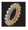 Ruby-Emerald Bloom Diamond Kada