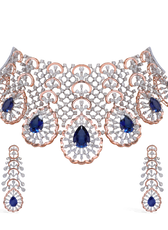 NOIRVELLE BLUE LACE DIAMOND CHOKER