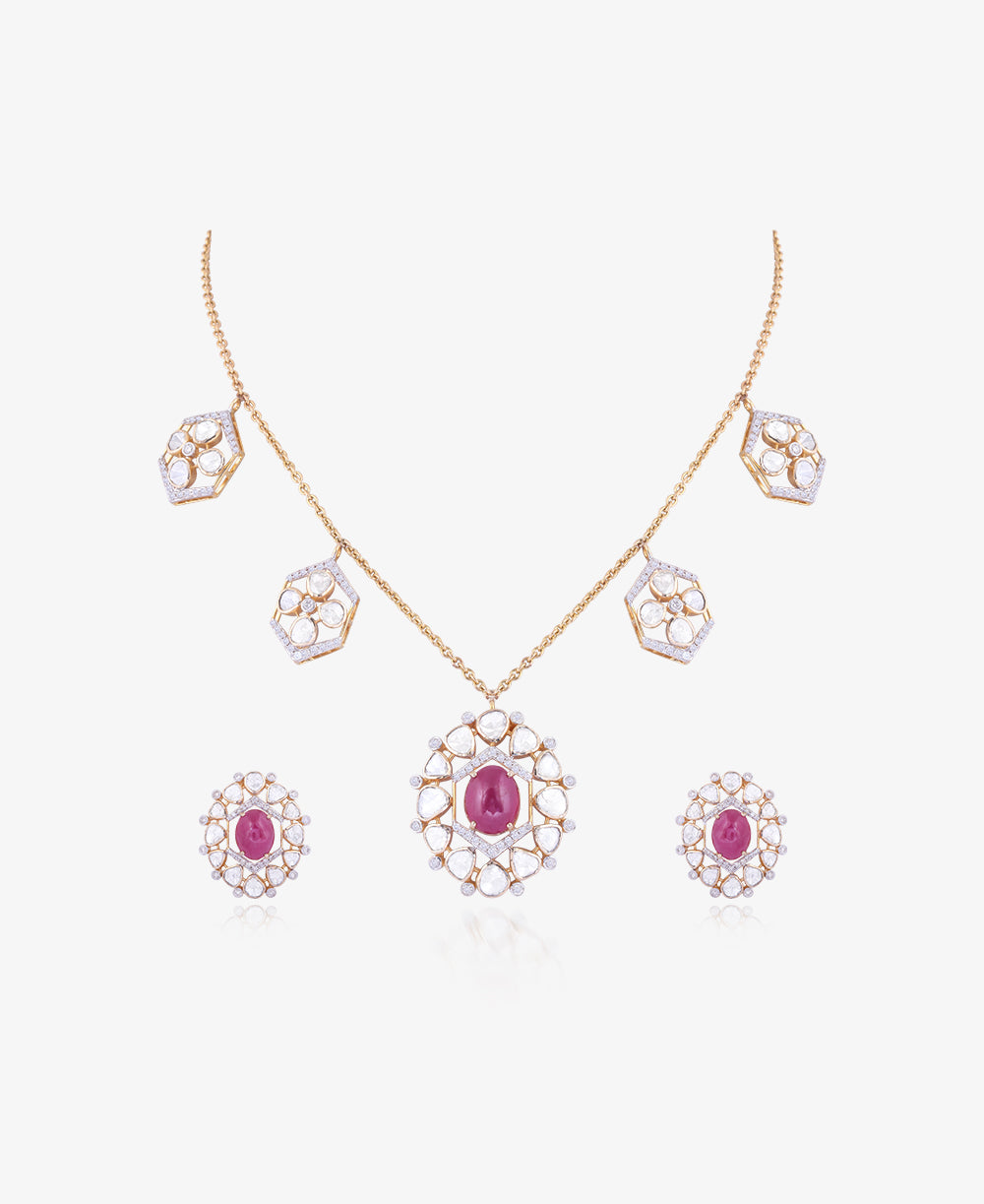 Scarlet Bloom Necklace Set