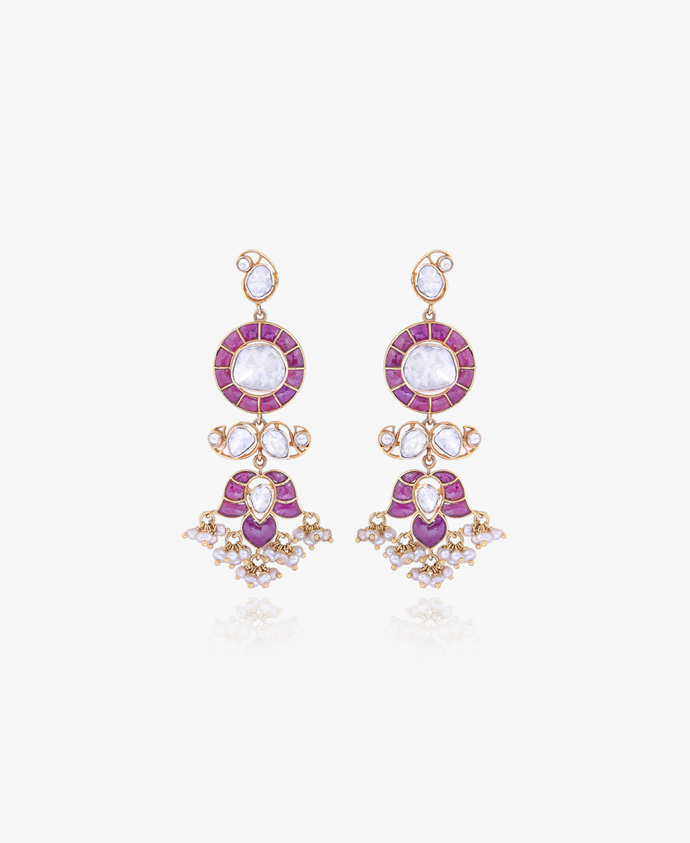Crimson Polki Affair Necklace Set