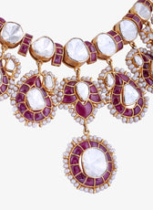Crimson Polki Affair Necklace Set