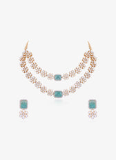 Emerald Charm Necklace Set