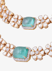 Emerald Charm Necklace Set