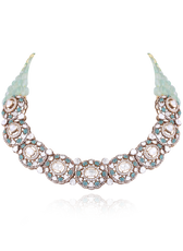 AQUA ROYALE POLKI NECKLACE SET