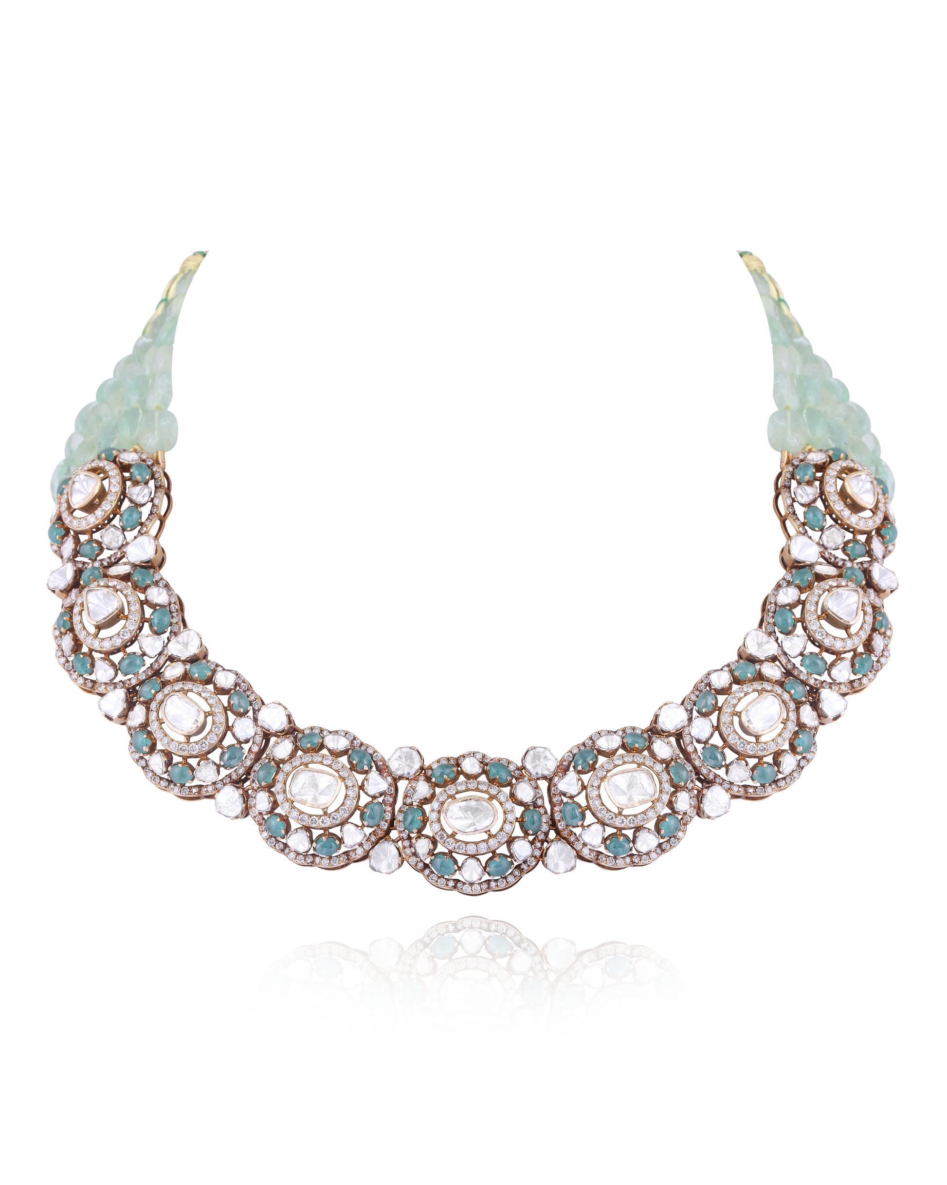 AQUA ROYALE POLKI NECKLACE SET