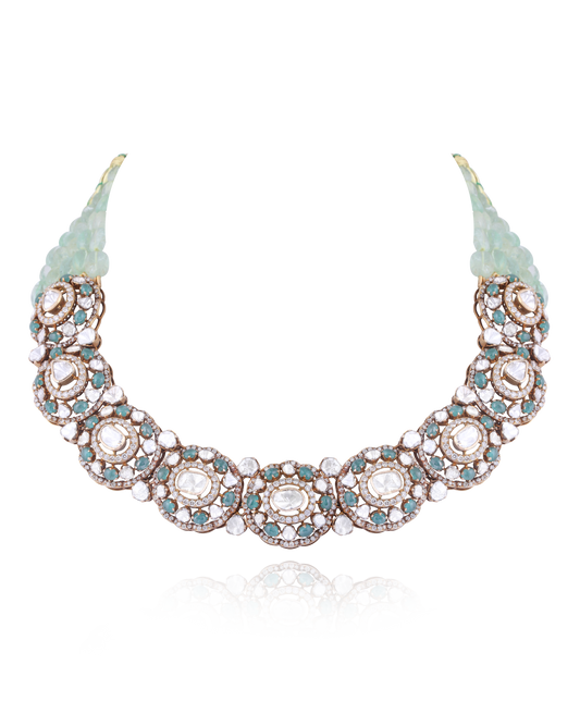 AQUA ROYALE POLKI NECKLACE SET