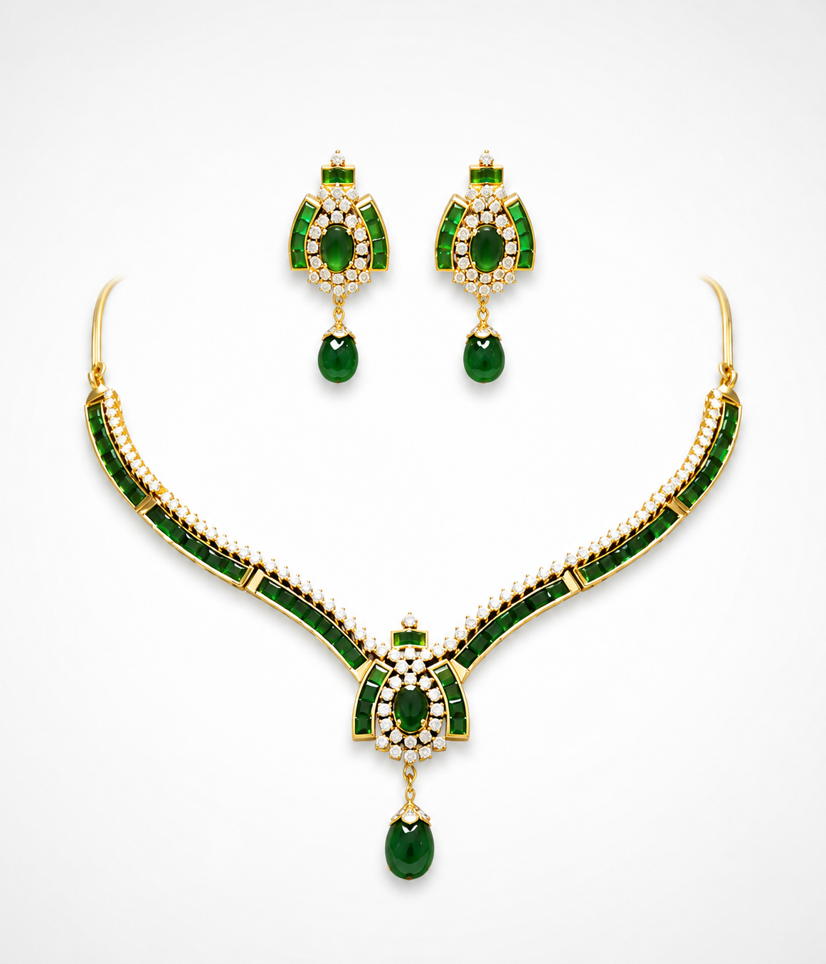 GREEN SYMPHONY NECKLACE SET