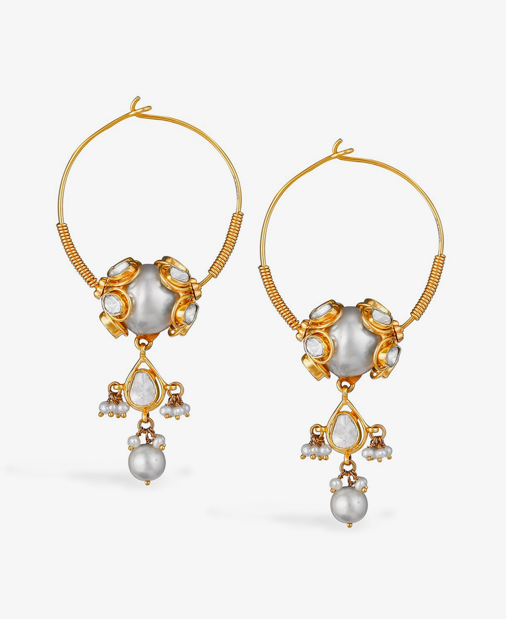 Pearl Polki Grace Earrings