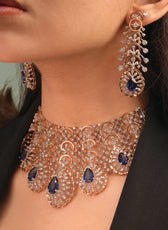NOIRVELLE BLUE LACE DIAMOND CHOKER