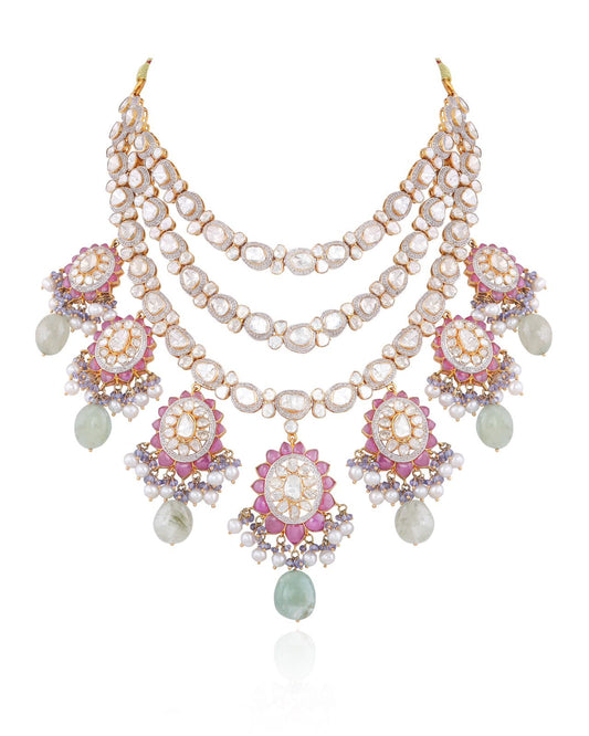 IMPERIAL BLUSH POLKI SET