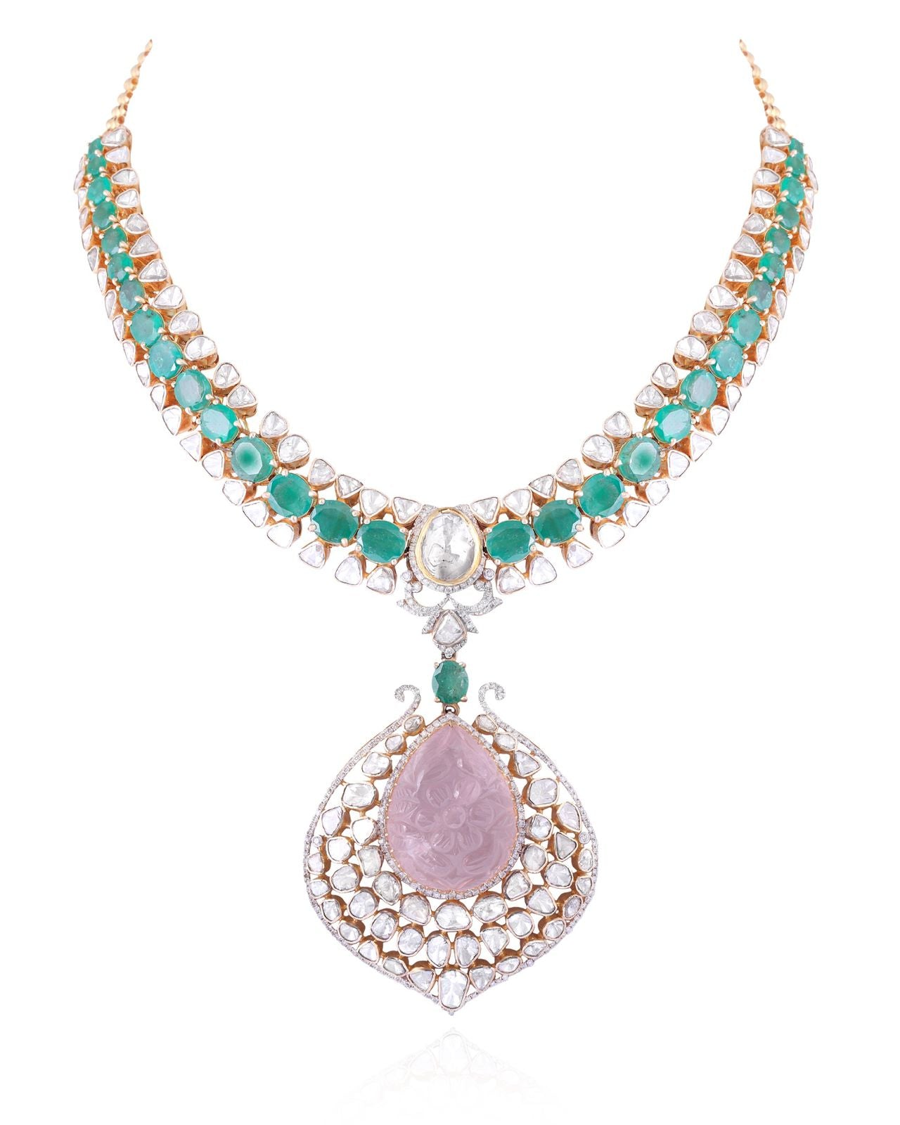 VALENICA BLUSH EMERALD SET