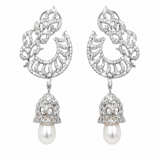 PEARL HALO EARRINGS