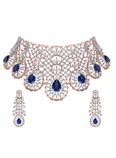 NOIRVELLE BLUE LACE DIAMOND CHOKER